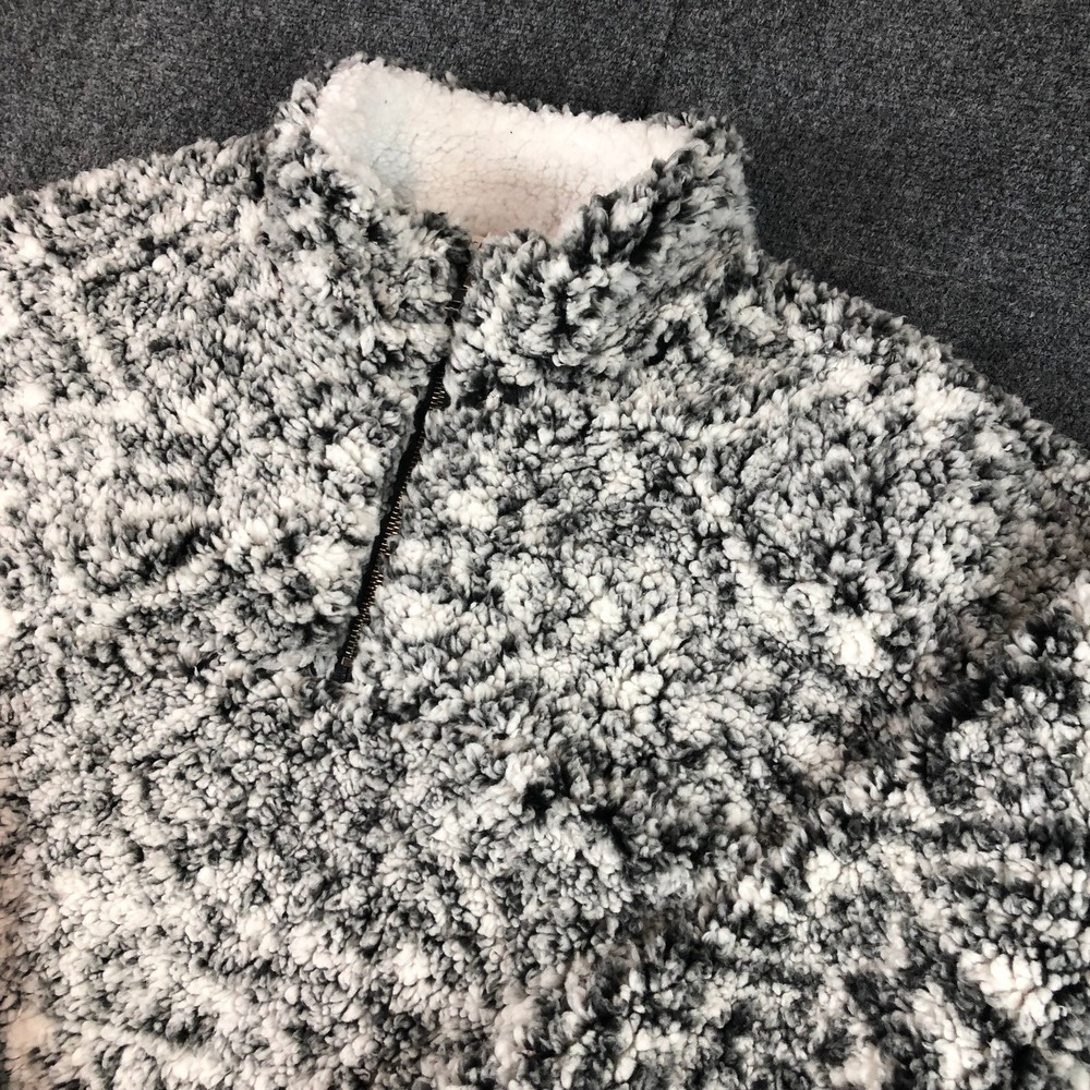 Peach Love California Sherpa Fleece Pullover Sweatshirt‎ Print Size L